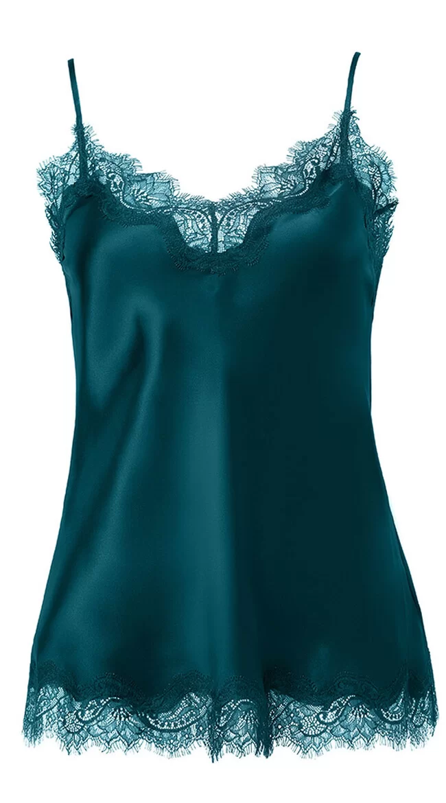 Scarlet Teal Silk Camisole