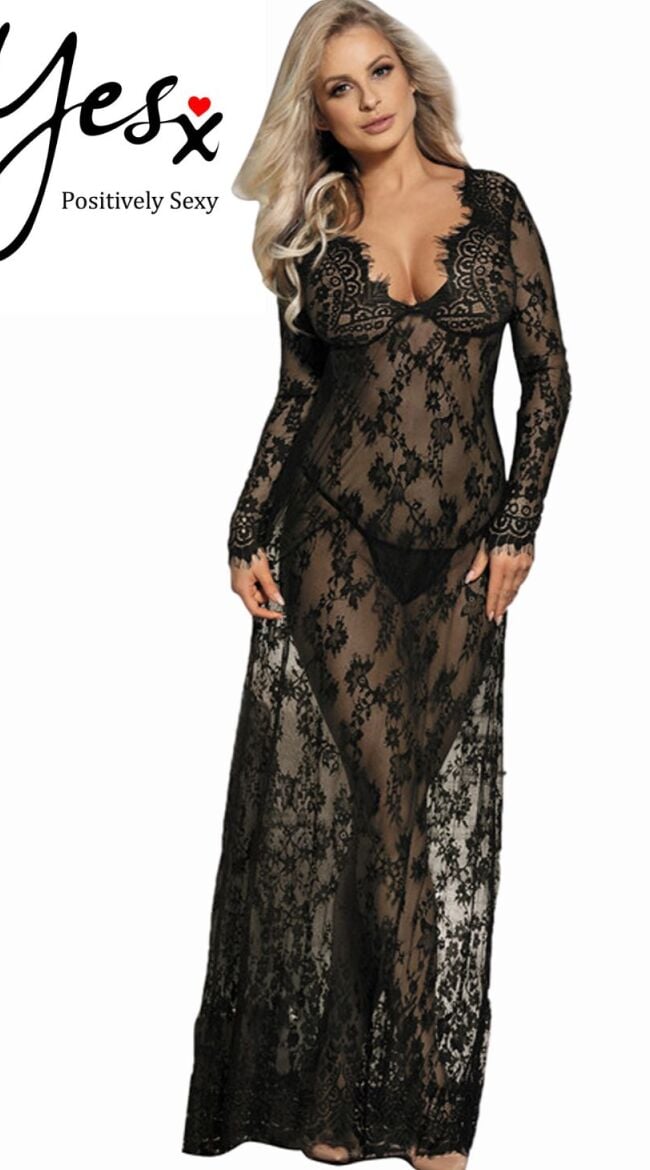 Black Lace Seduction Nightdress