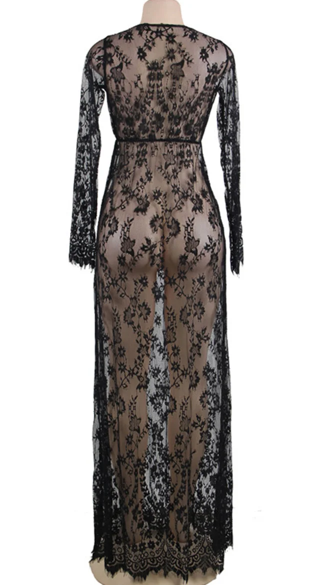 Black Lace Seduction Nightdress