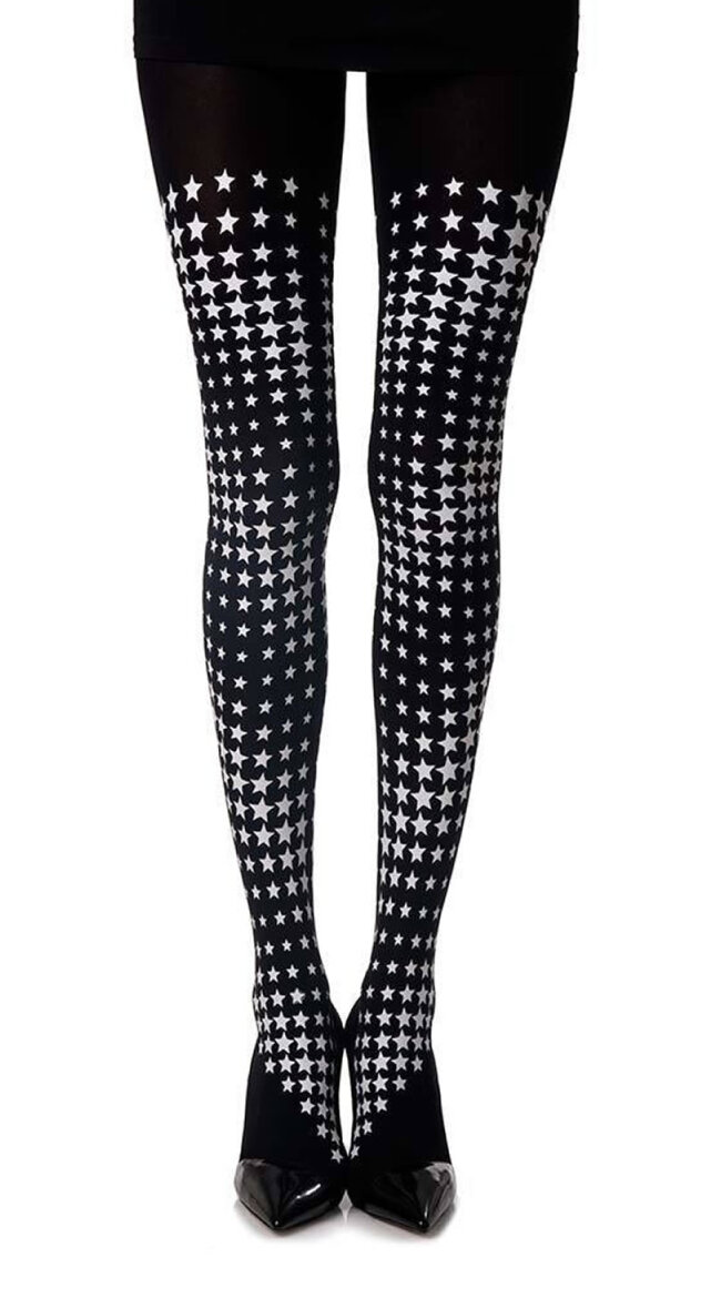 Sky Diamond Print Tights