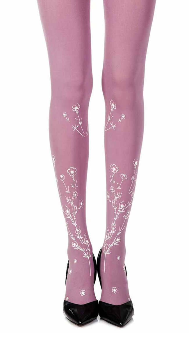 Blooming Field Opaque Violet Tights