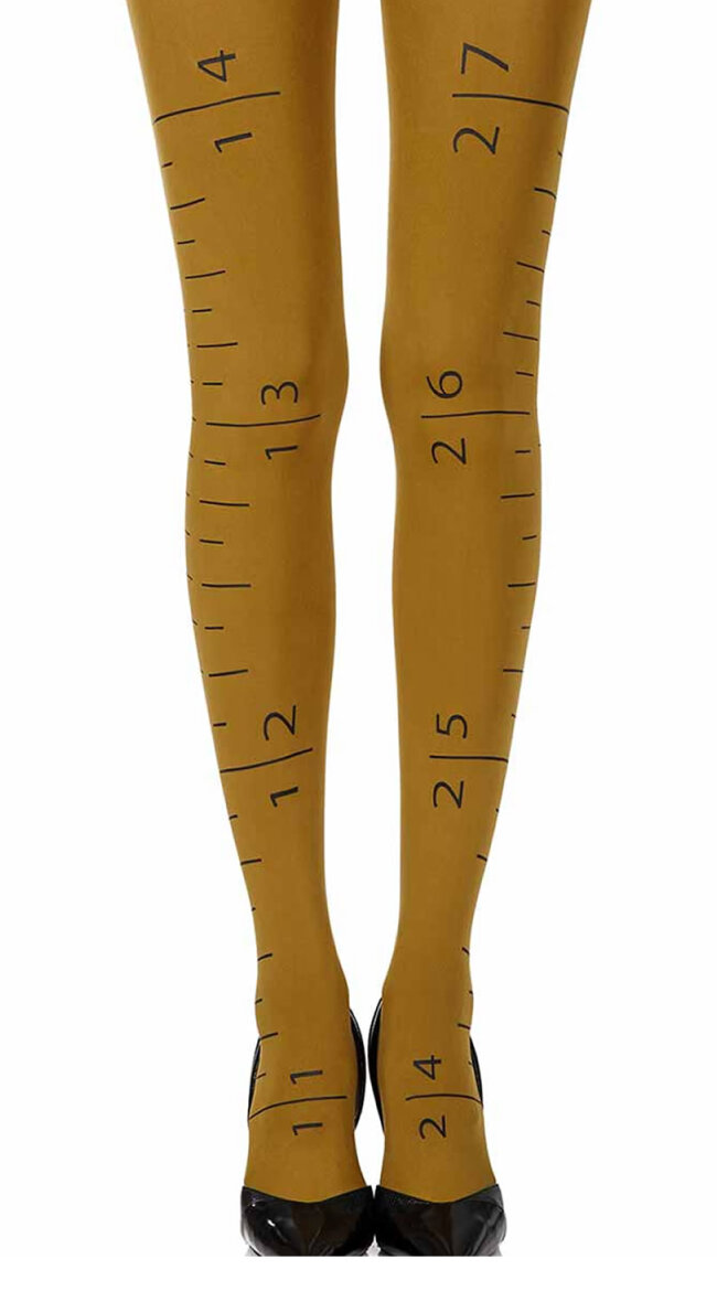 Mustard Ferule Print Tights